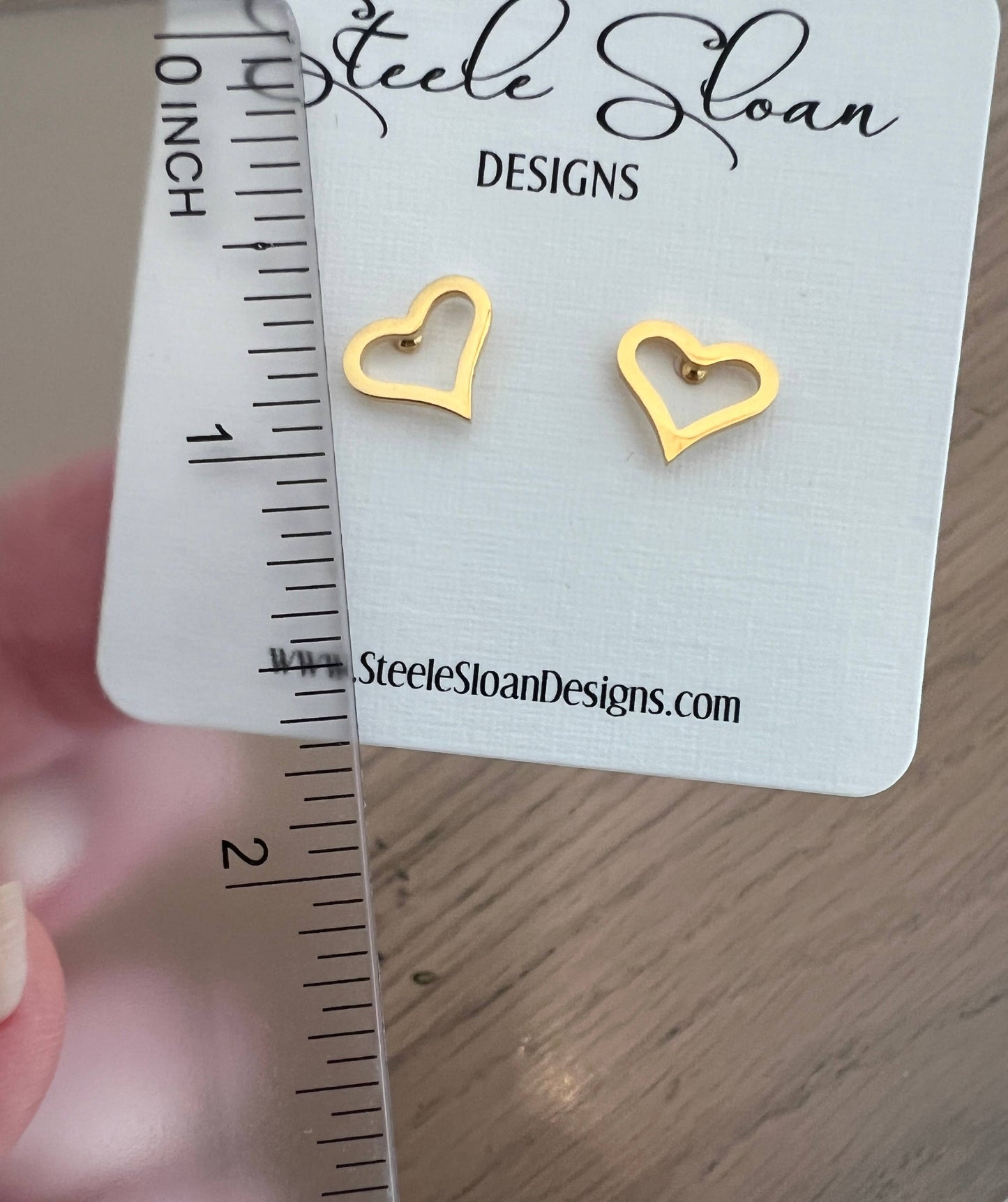Heart Gold Stud Earrings