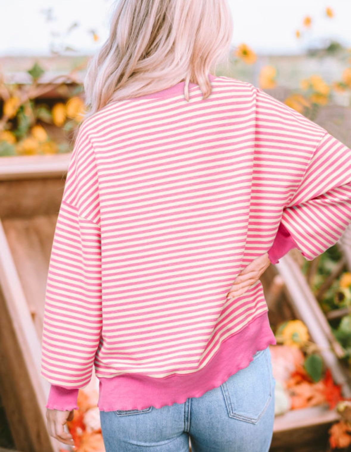 Pre-order Striped Drop Shoulder Sweater