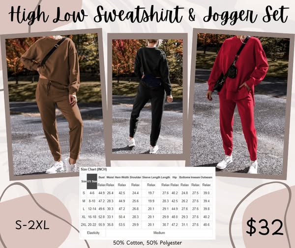 High Low Sweatshirt & Jogger Set