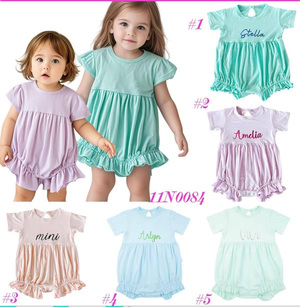 Pre-order Embroidered Summer Ruffle Rompers