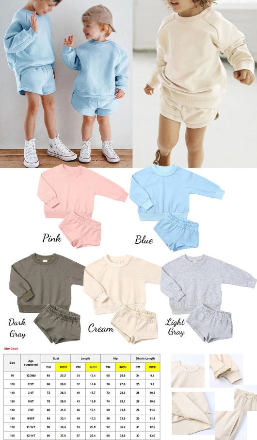 Pre-order Boys & Girls Sweatshirt & Shorts Sets