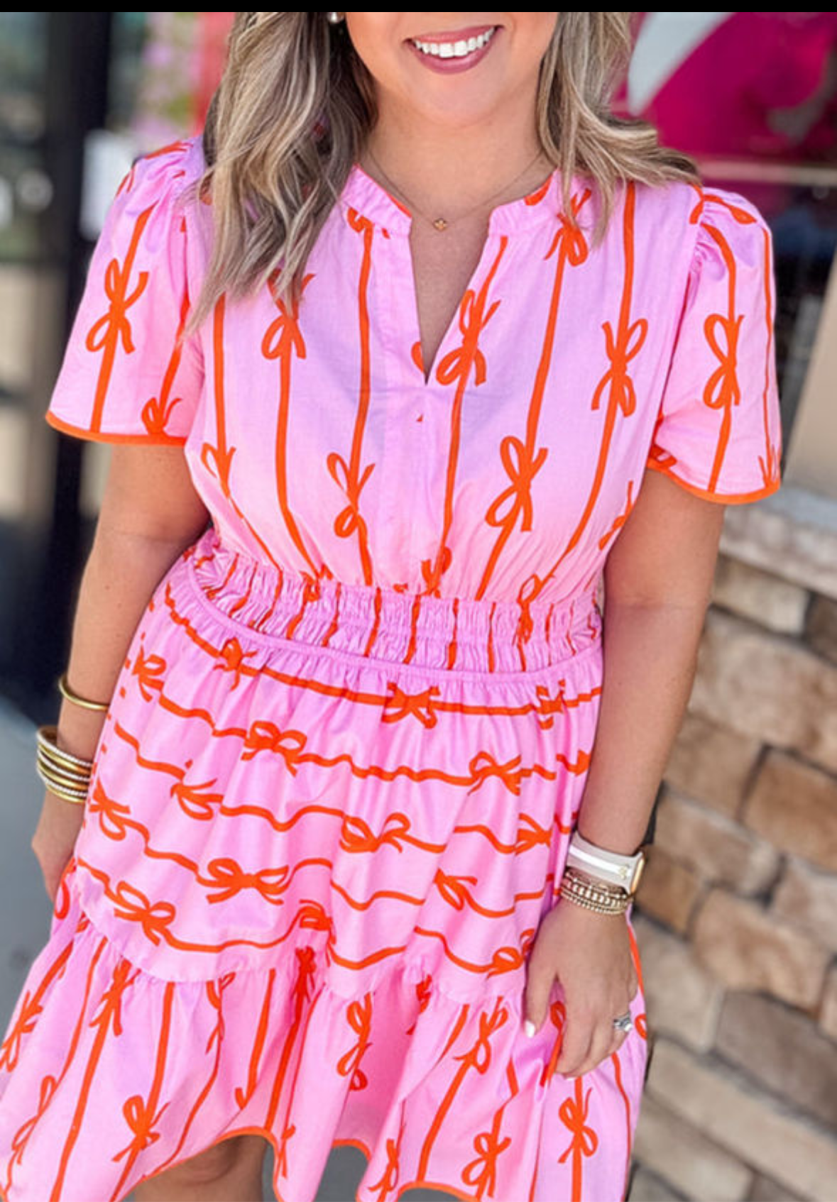 Pre-order Pink & Orange Bow Dress