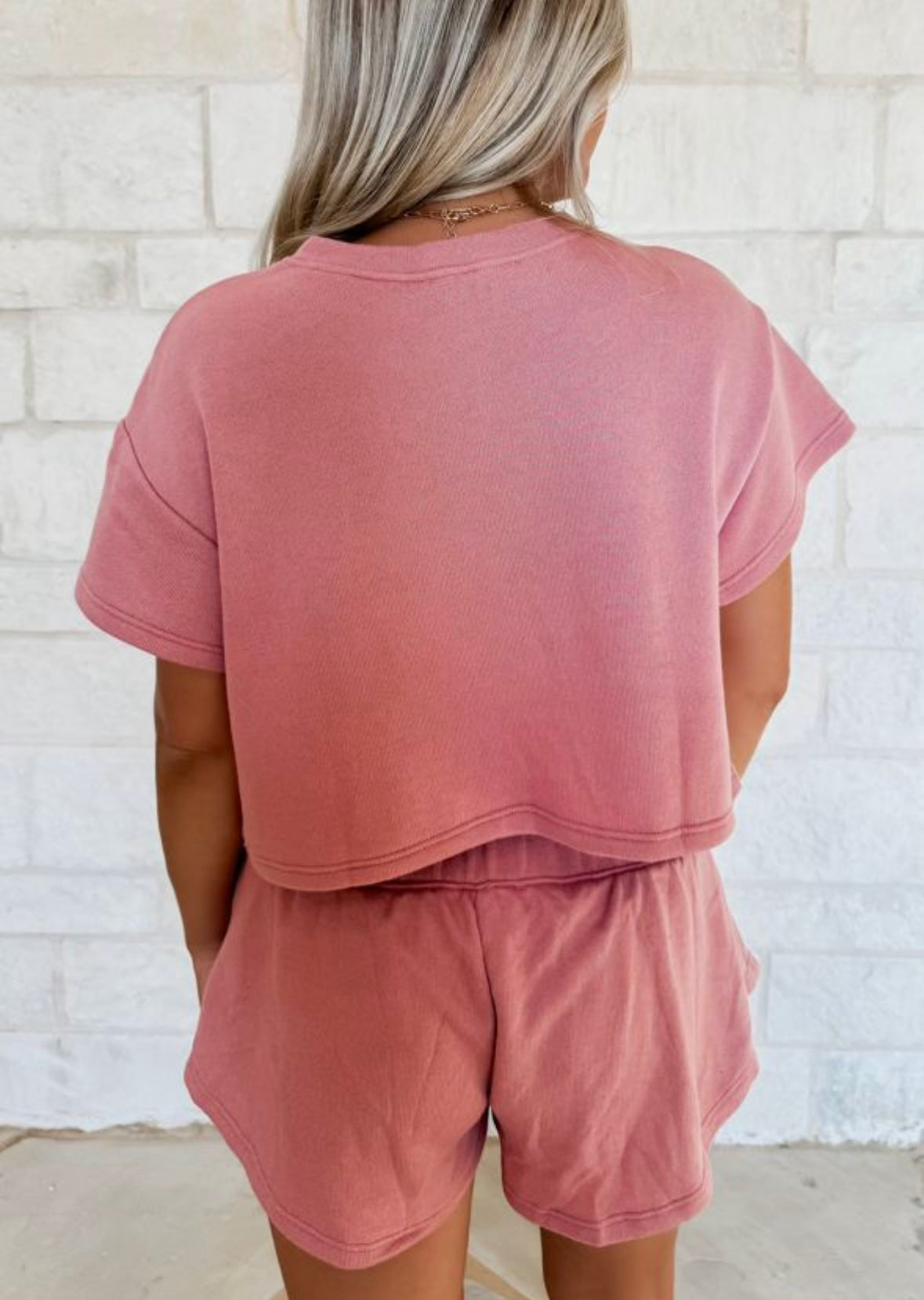 Pre-order Pink Blossom Cropped Tee & Skort Set