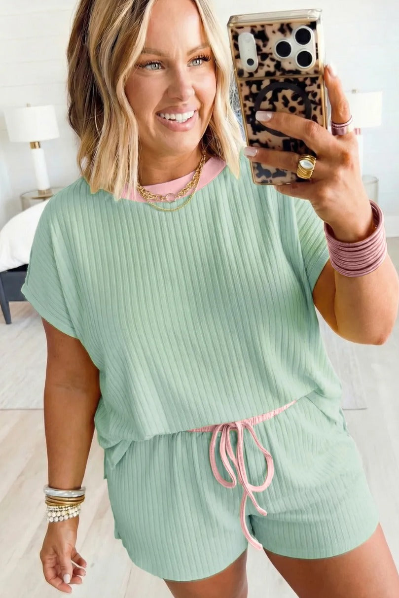 Soft Ribbed Short Set (Multiple Colors)