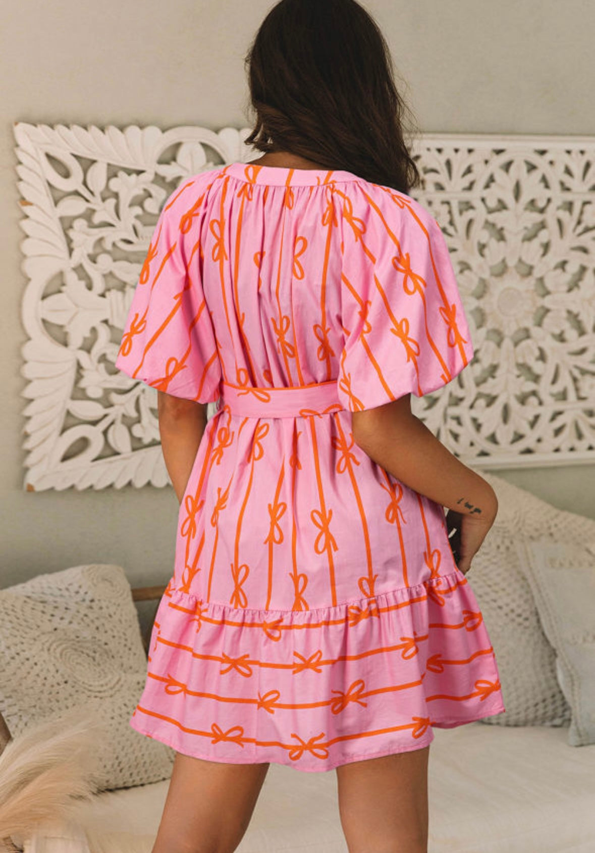 Pre-order Pink & Orange Bow Dress