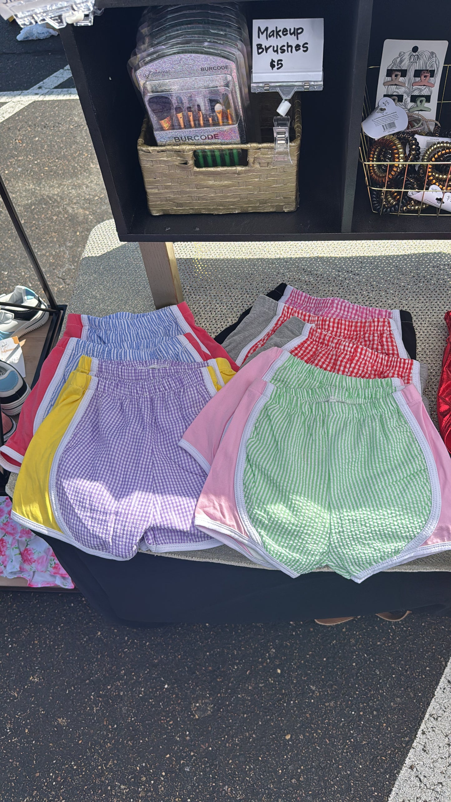 Blue & Watermelon Seersucker Shorts