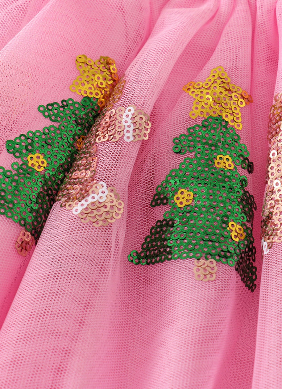 Pink Sequin Christmas Tulle Skirt