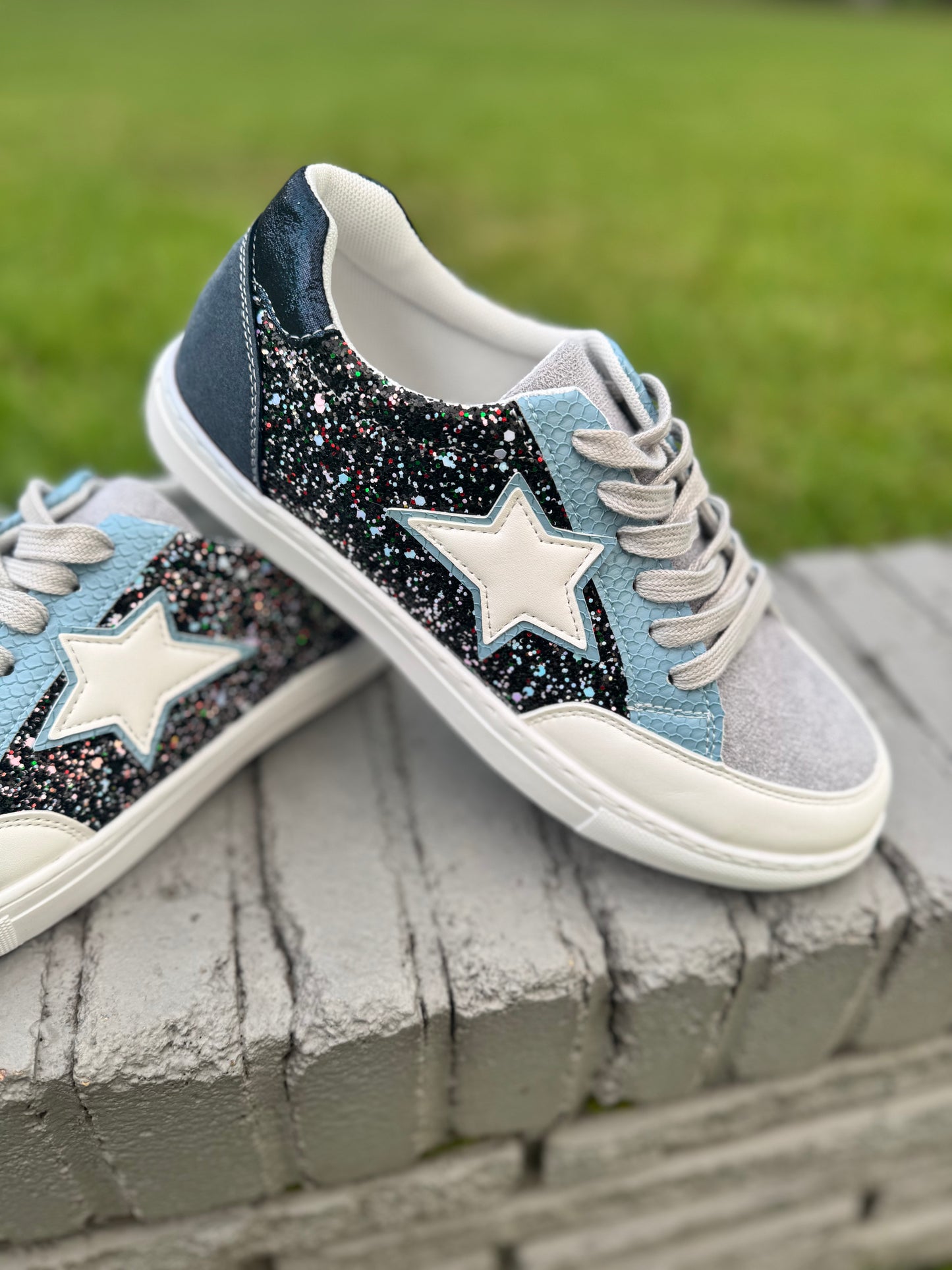 Navy Star Glitter Sneaker
