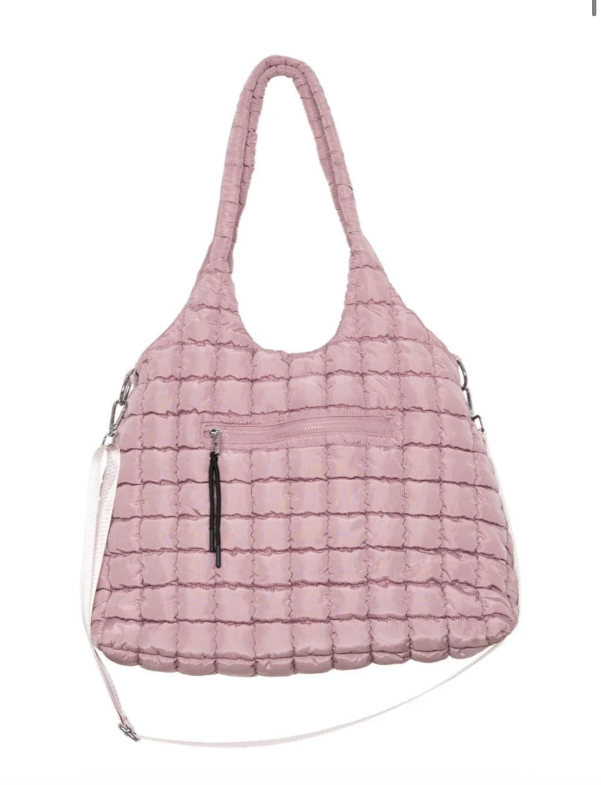 Mauve Quilted Puffer Bag