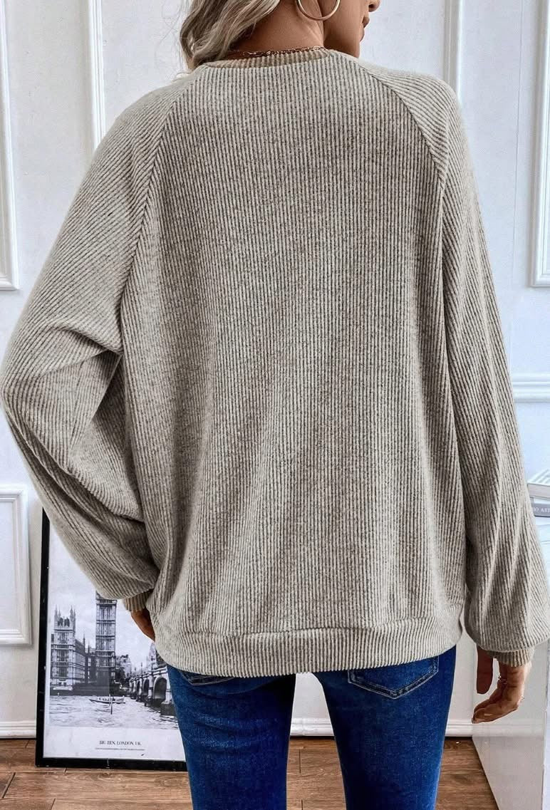 Preorder Jet Stream Contrast Ribbed Top