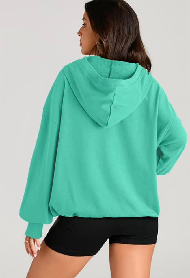 Pre-order Oversized Kangaroo Half Zip Hoodie