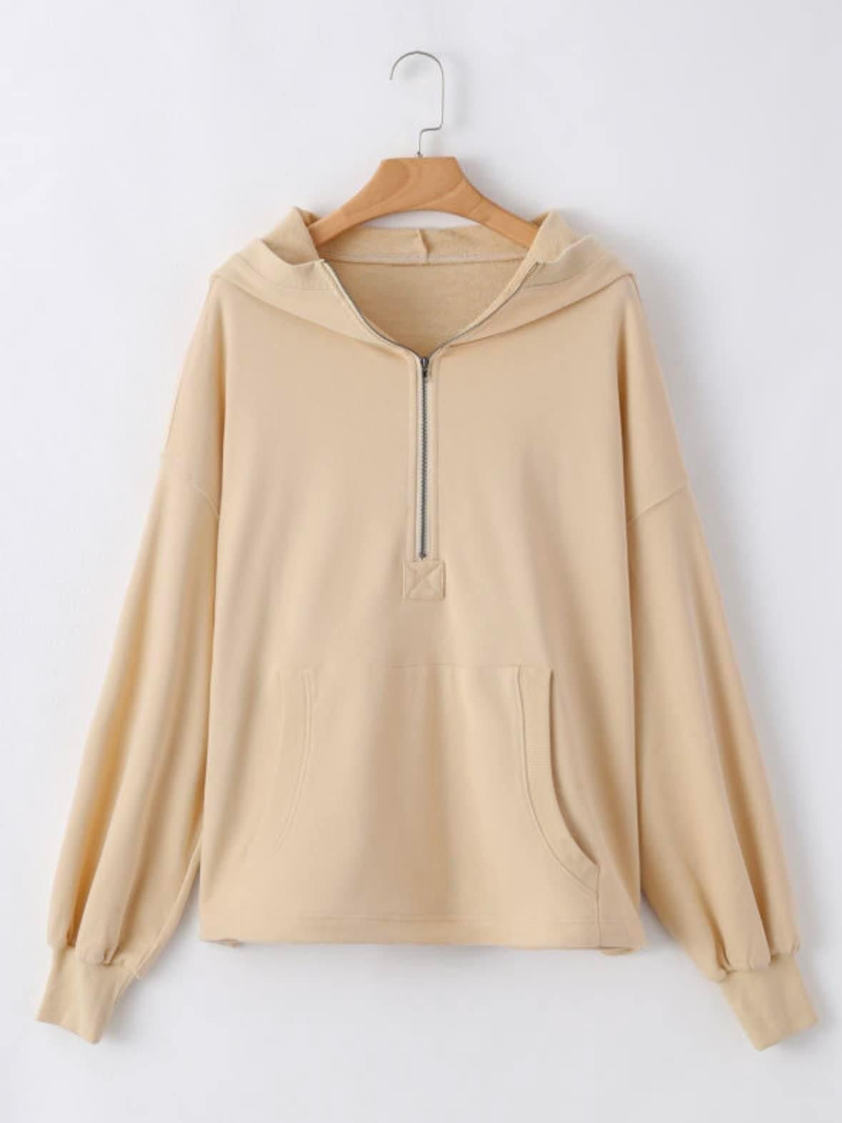 Pre-order Oversized Kangaroo Half Zip Hoodie