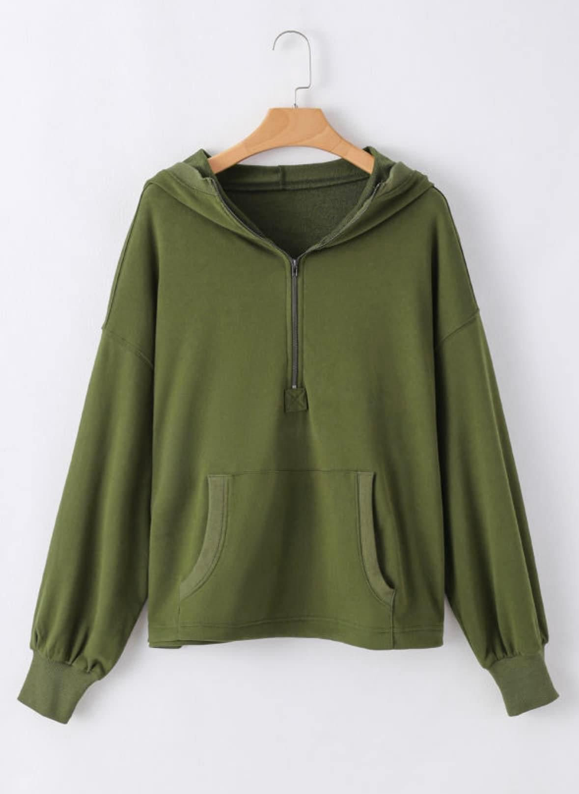 Pre-order Oversized Kangaroo Half Zip Hoodie