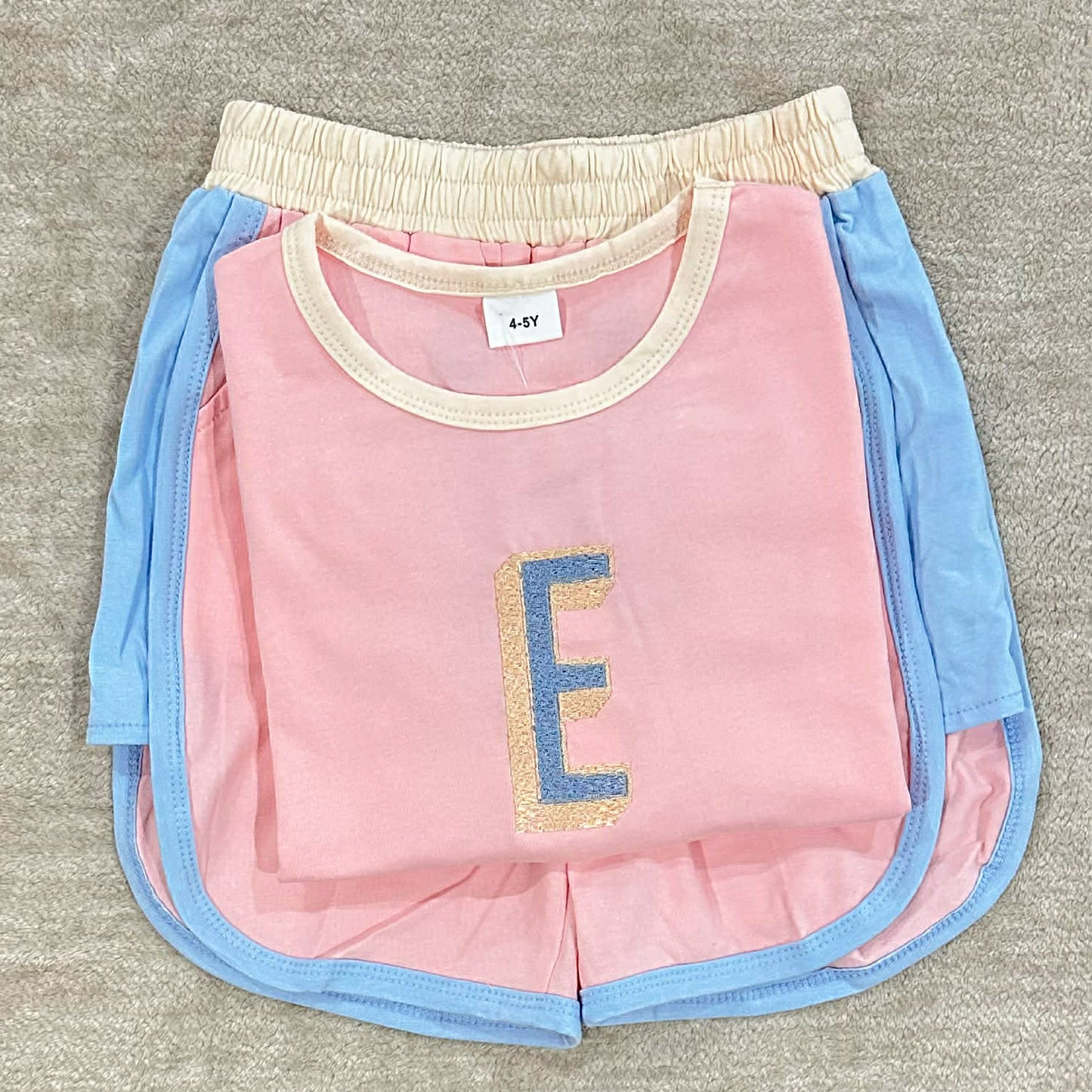 Pre-order Color Block Girl Short Sets