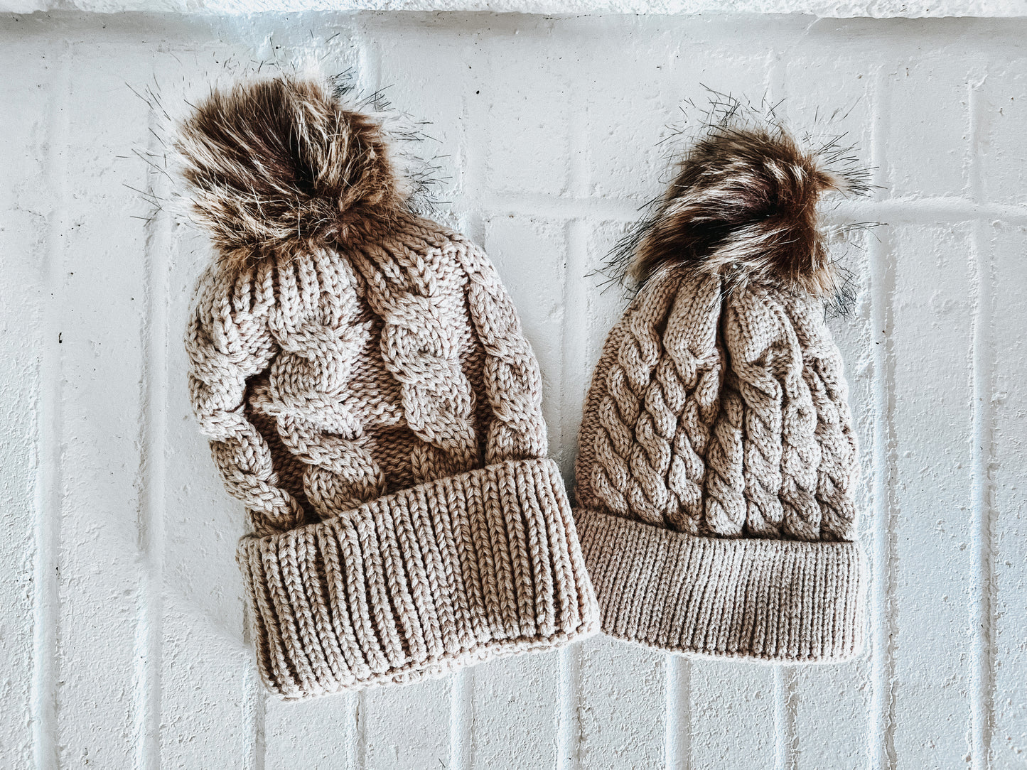 Mama/Mini Pom Beanies