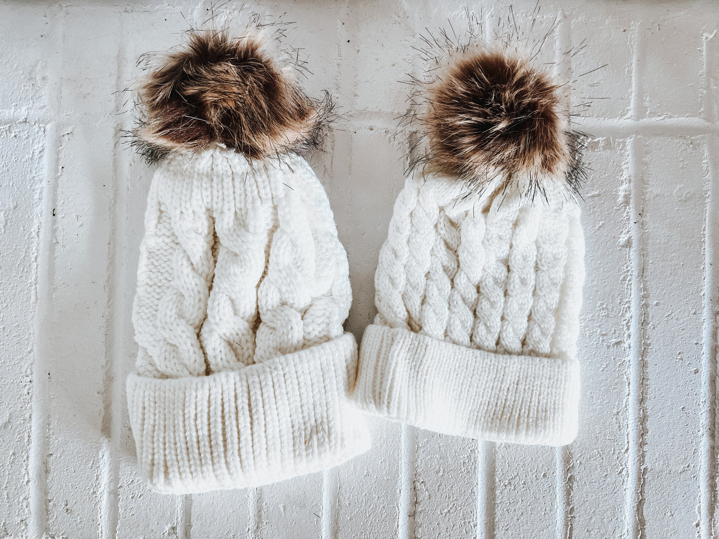 Mama/Mini Pom Beanies