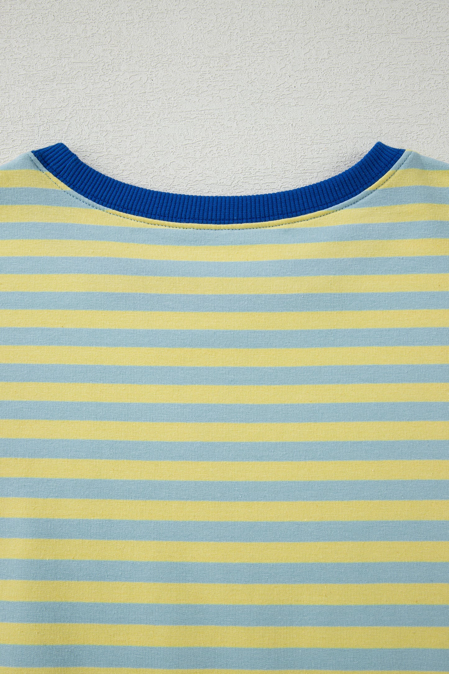 Green Stripe Drop Shoulder Boxy Casual Terry Short Set
