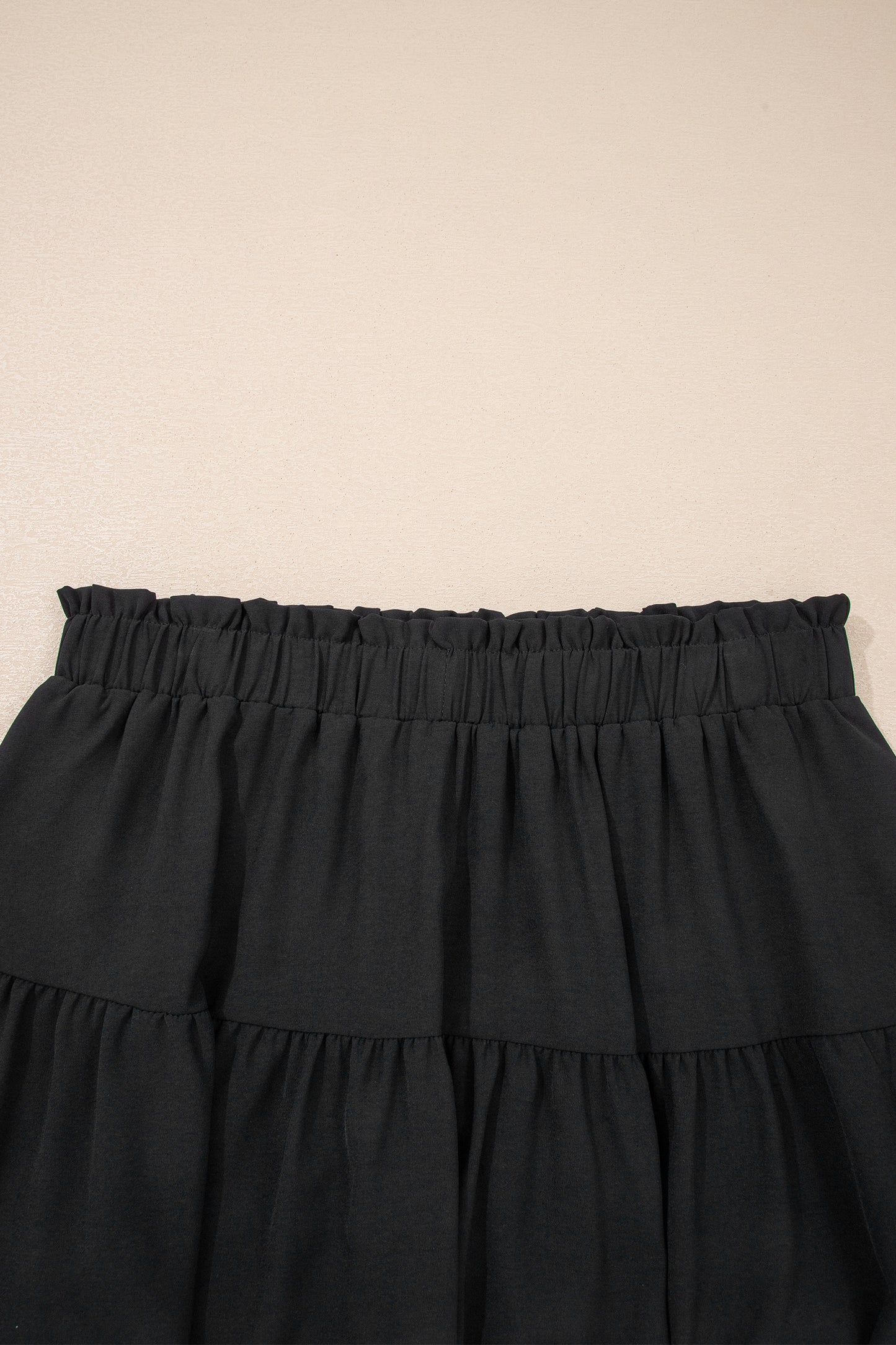 Parchment Plus Size Frilled Elastic Waist Lace Trim Boho Ruffled Shorts