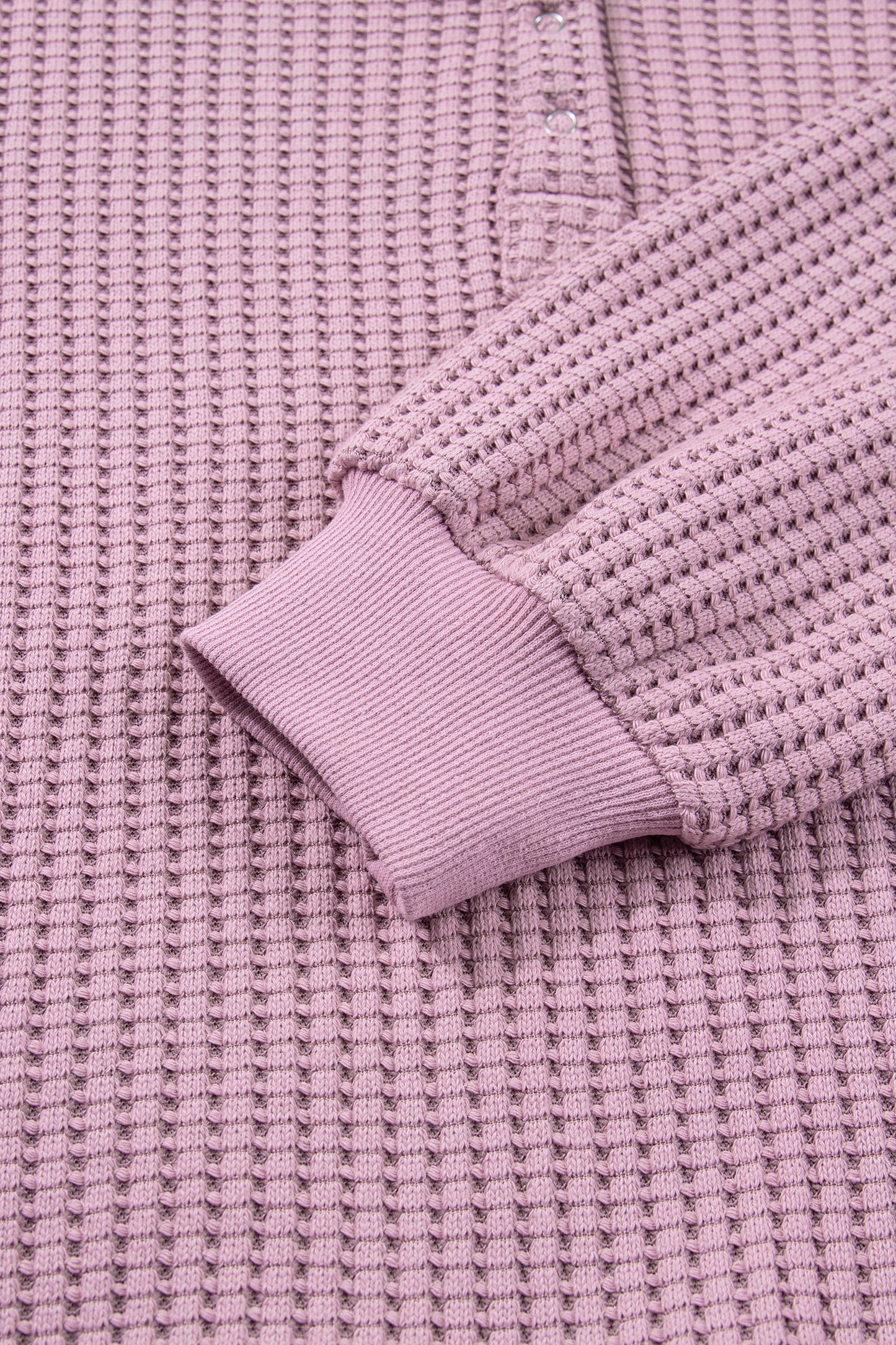 Casual Solid Color Textured Snap Button Collared Baggy Top