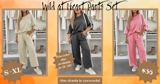 Pre-order Wild at Heart Pants Set