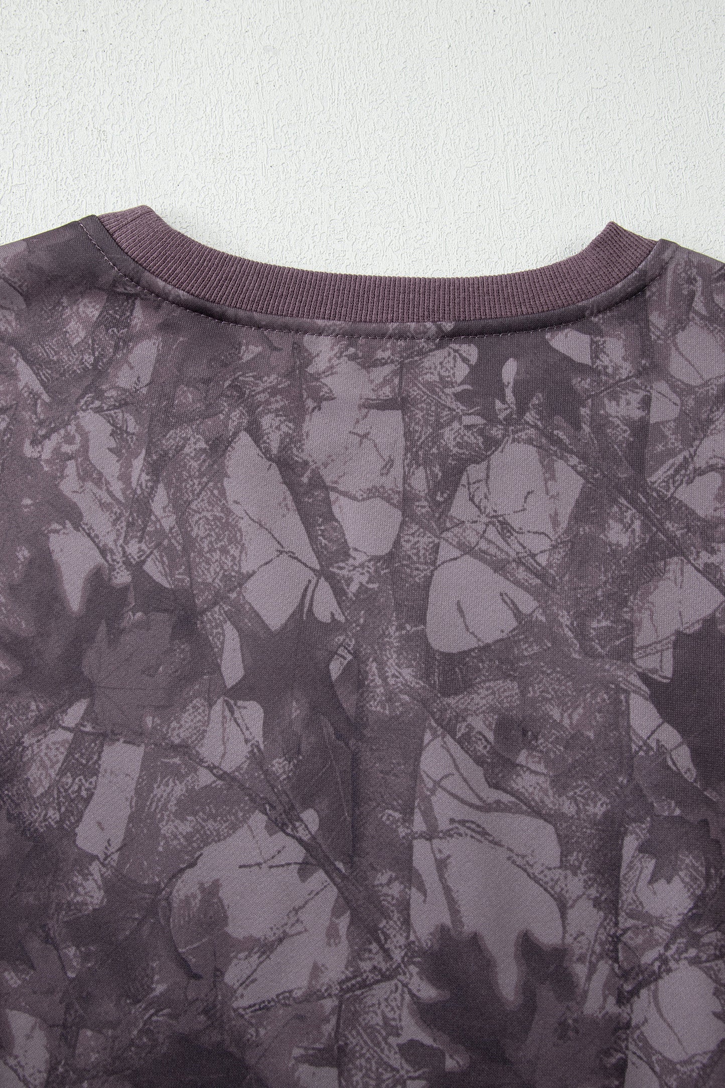 Light Grey Abstract Woodland Camo Print Baggy Pullover Drawstring Shorts Set