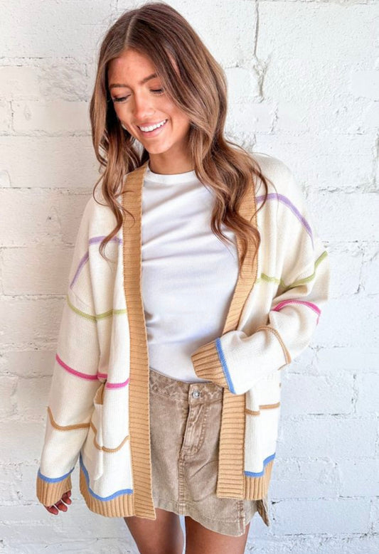 Pre-order Colorful Striped Cardigan