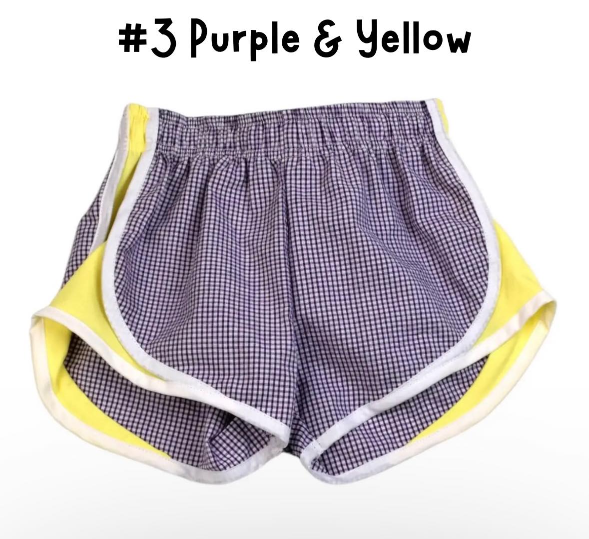 Purple & Yellow Seersucker Shorts