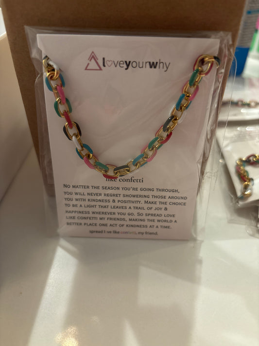 Loveyourwhy Confetti Necklace