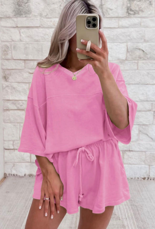 Pre-order V-neck Half Sleeve Tee and Shorts