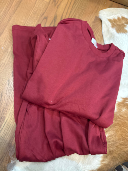 Maroon Stripe Pants Set