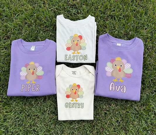 Pre-order Custom Name Turkey Shirts & Crewnecks