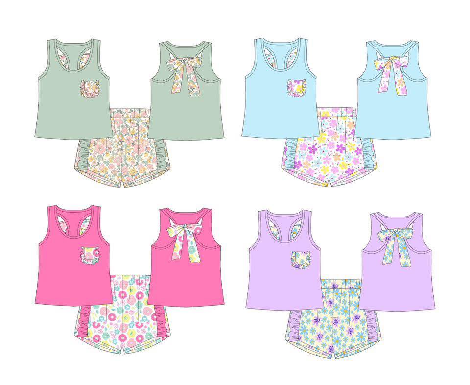 Pre-order Bow Back Tank & Short Sets PO44