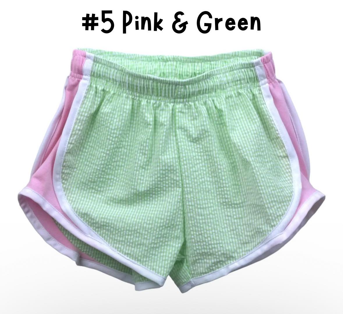 Pink & Green Seersucker Shorts