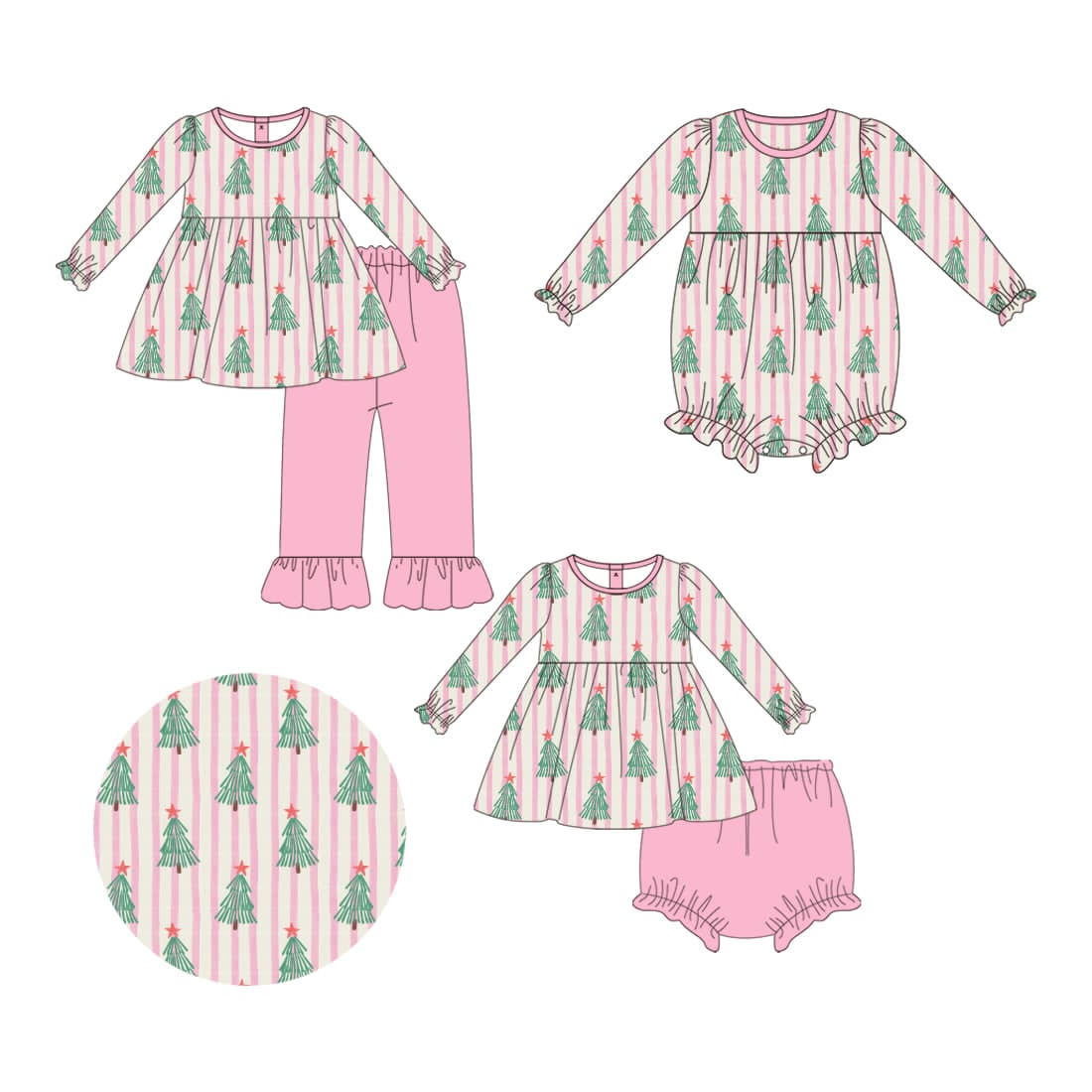 PO16 Pink Christmas Tree Stripes