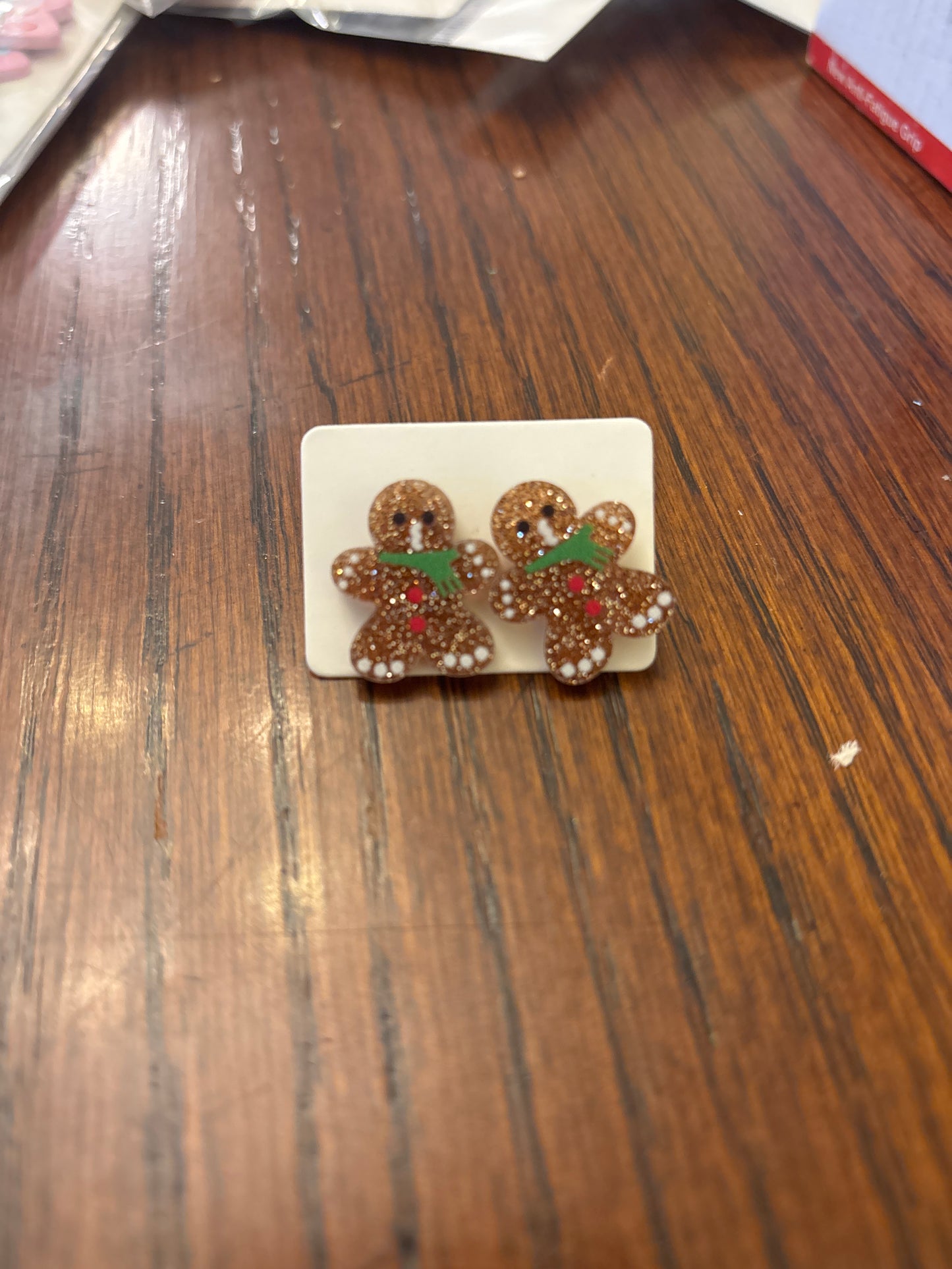 Sparkly Gingerbread Earrings
