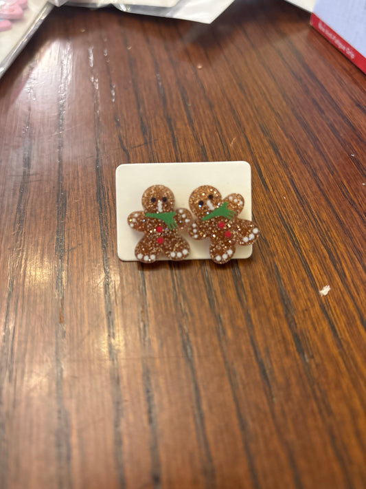 Sparkly Gingerbread Earrings