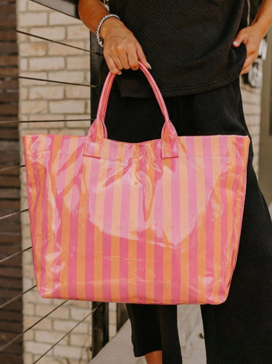 Glossy Striped Tote Bags (Multiple Colors)