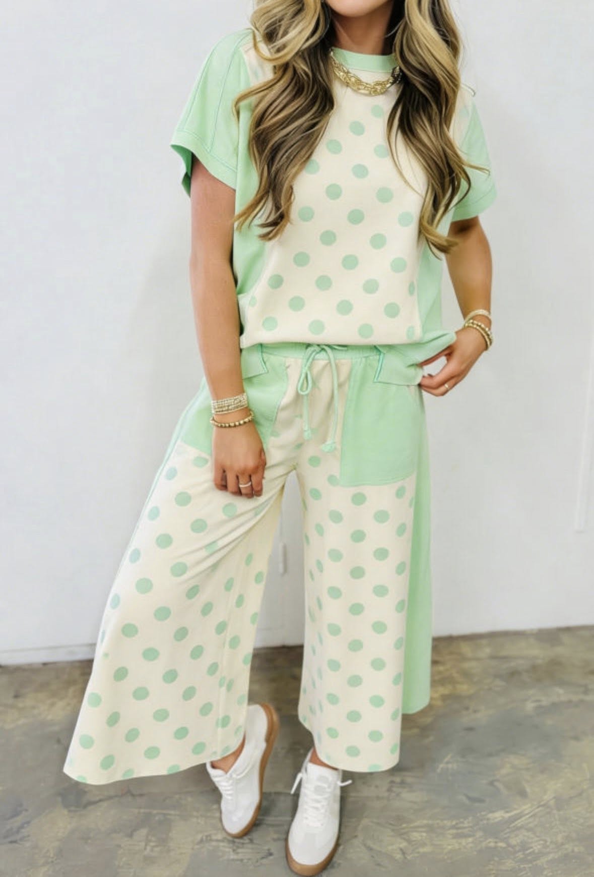 Pastel Polka Dot Pants Set