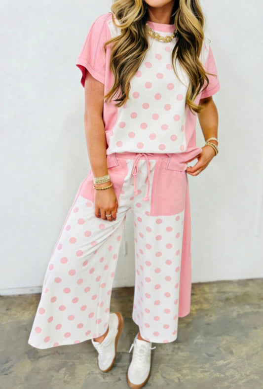 Pre-order Pastel Polka Dot Pants Set