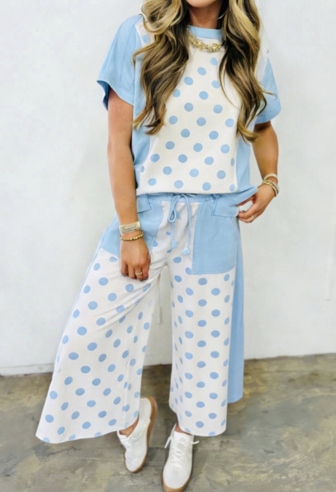Pastel Polka Dot Pants Set