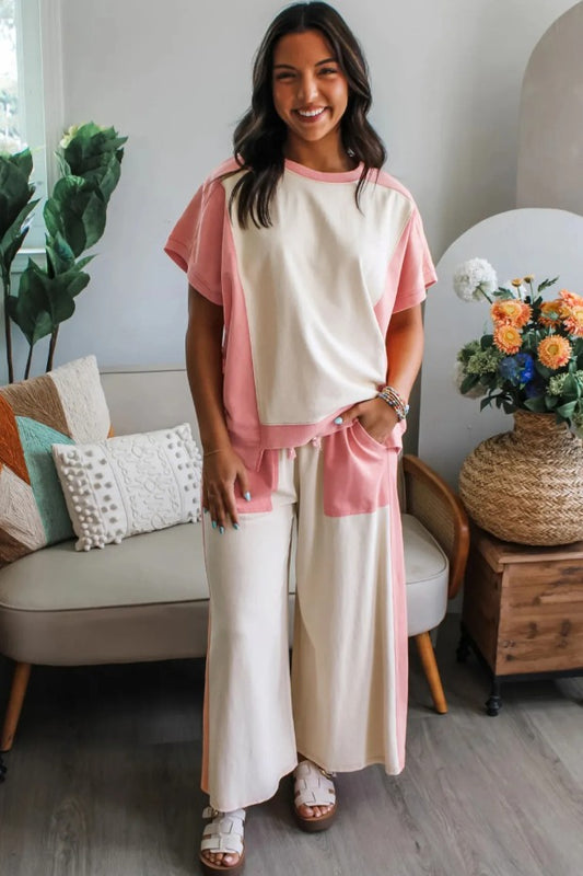 Pre-order Pink 2-Tone Pants Set