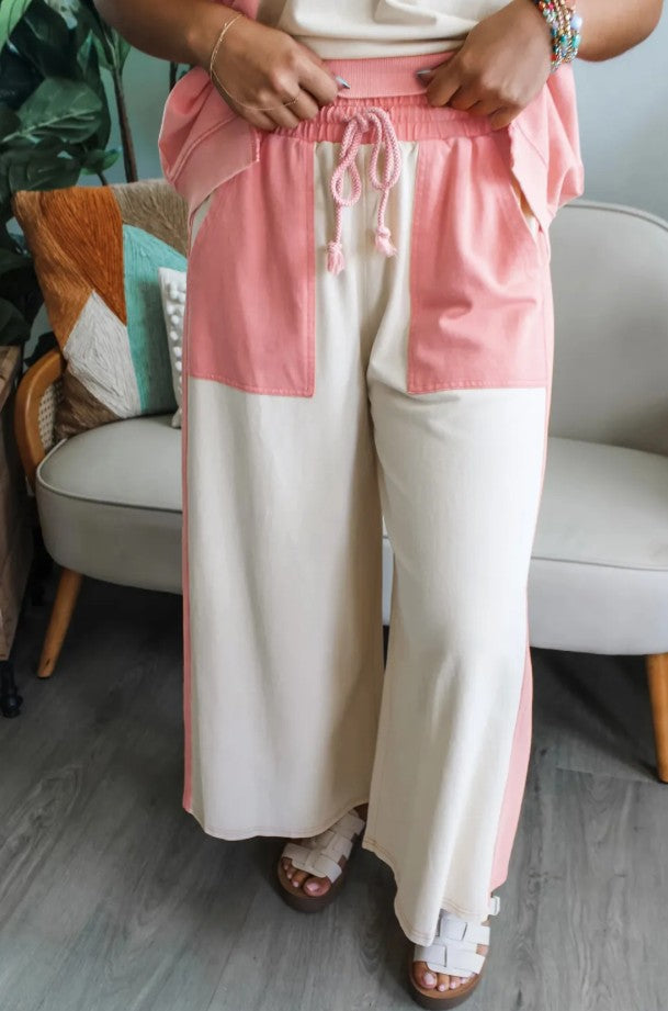 Pre-order Pink 2-Tone Pants Set