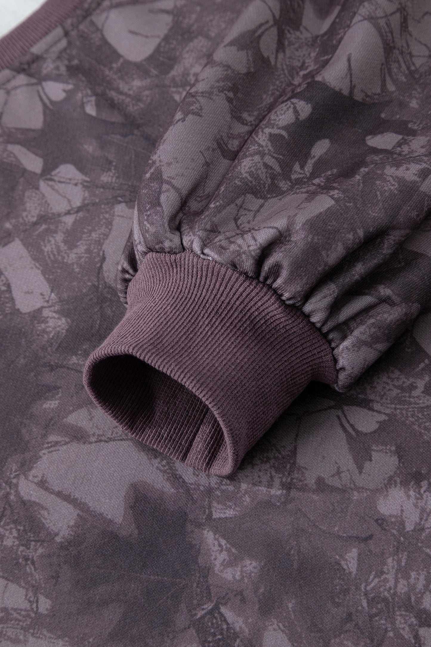 Light Grey Abstract Woodland Camo Print Baggy Pullover Drawstring Shorts Set