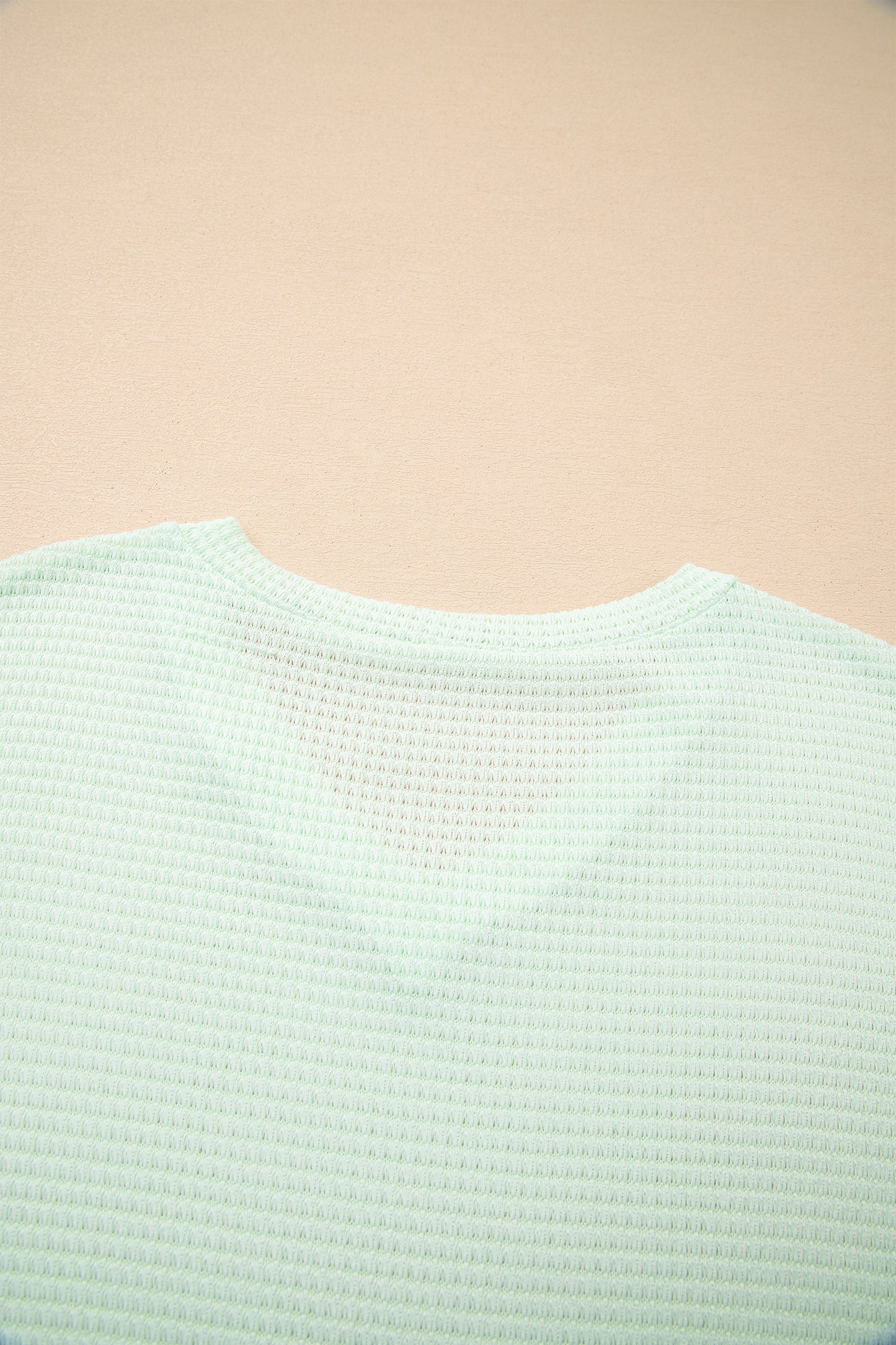 Wisteria Waffle V Neck Short Sleeve Knit Top