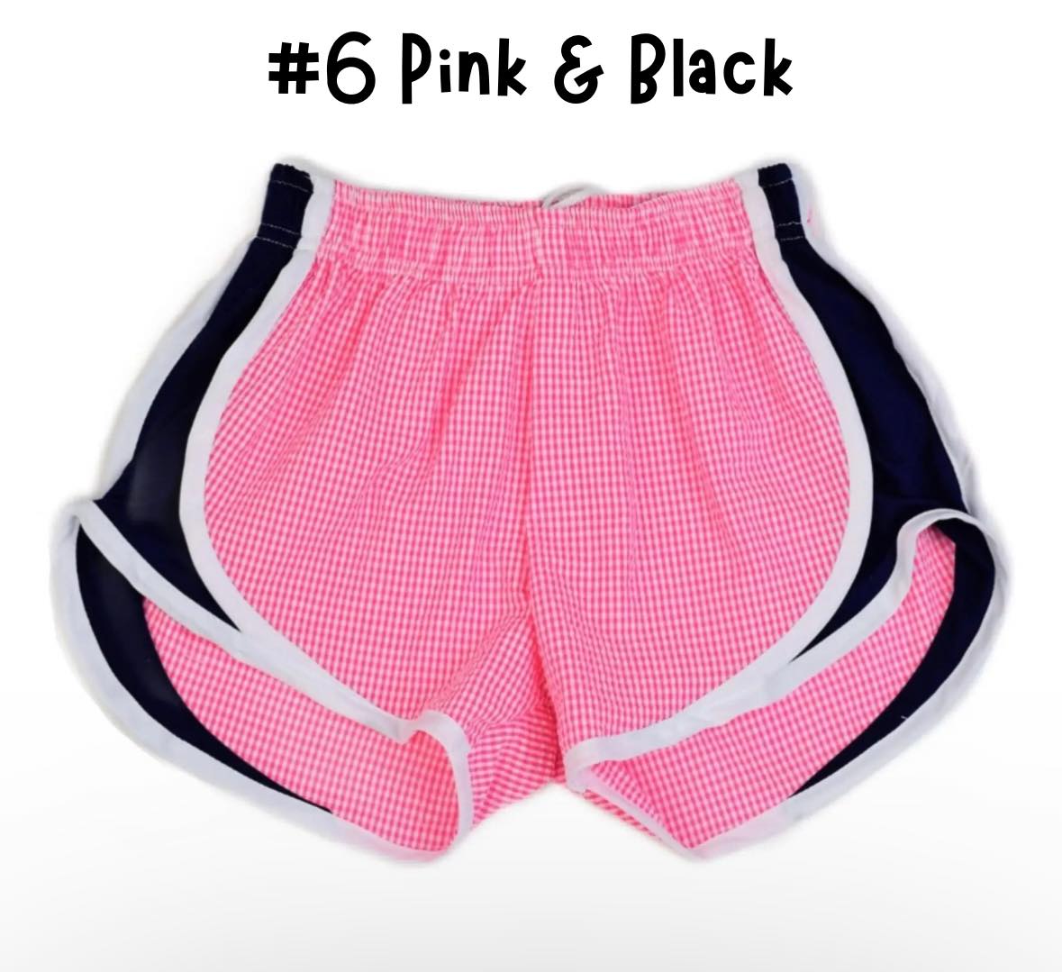 Pink & Black Seersucker Shorts