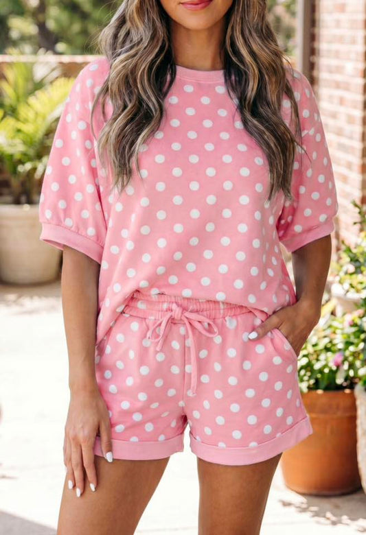 Pre-order Polka Dot Short Set