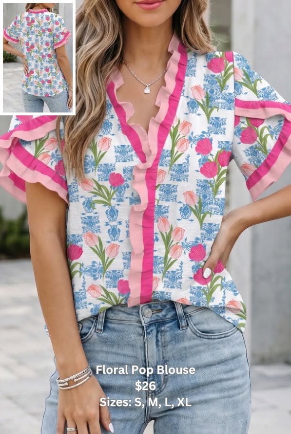 Pre-order Floral Pop Blouse