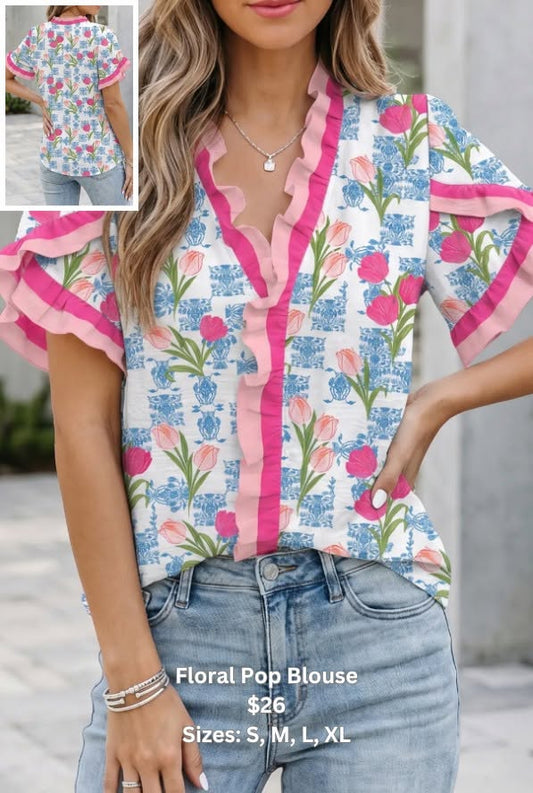 Pre-order Floral Pop Blouse
