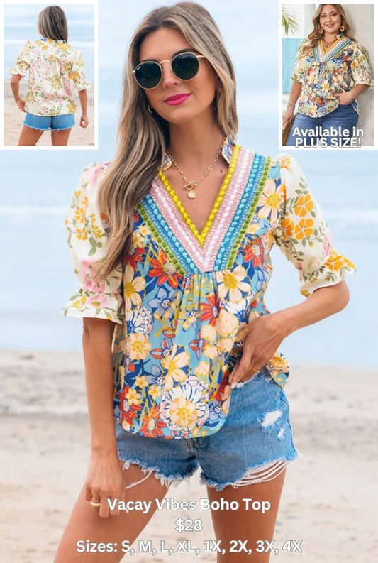 Pre-order Vacay Vibes Boho Top
