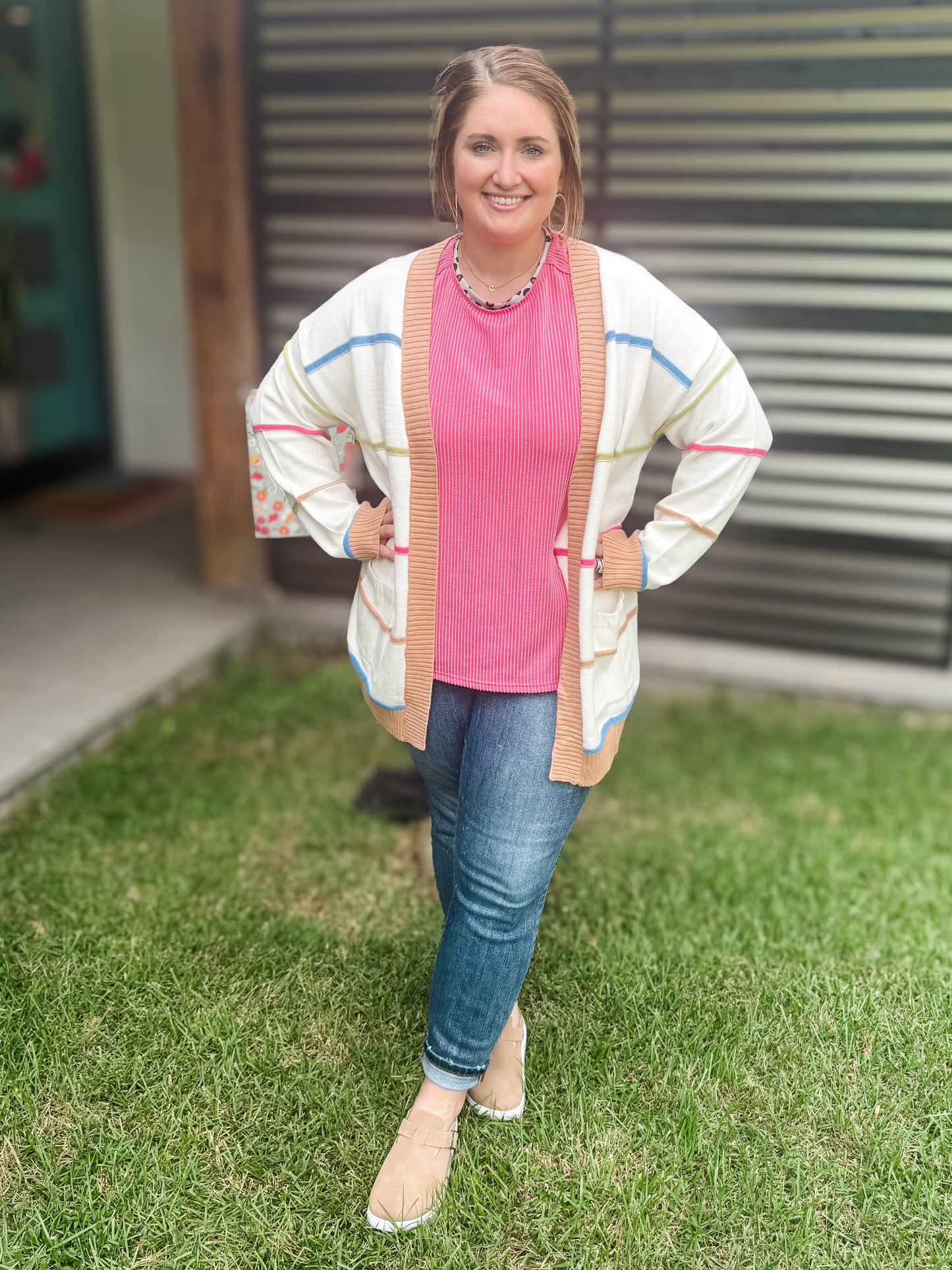 Pre-order Colorful Striped Cardigan